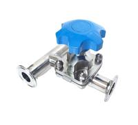 DN15/20/25/32/40 x 3,8 cm Tri Clamp Tee 3 voies en acier inoxydable 316L Sanitaire Vanne à diaphragme à trois colliers pour brasser la bière produits laitiers (DN20)