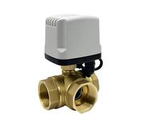 DN15 DN20 DN25 DN32 3 Way Brass IP65 Waterproof Motorized Ball Valve 3-Wire 2 Control T Type Electric Ball Valve(DN25,L TYPE_12VDC_CR02)