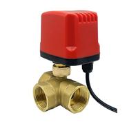 DN15-DN50 3 Way IP65 Waterproof Motorized Ball Valve 3-Wire 2-Control Brass Electric Actuators 220V 12V 24V(3/4",T TYPE_24VDC_CR02)