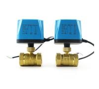 DN15 Robinet à boisseau sphérique électrique en laiton à 2 fils 1/2" à 2,5 cm normalement fermé 220 V 12 V24 V 2 fils pour électrovanne de rechange pour eau et huile (3,8 cm, AC 220 V_Normalement