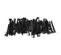 DN16 Lot de 50 piquets d'irrigation goutte à goutte en plastique noir pour petit tube d'irrigation de 16 mm, ancrage de système d'arrosage de pelouse, fixation de ligne d'égouttement de jardin