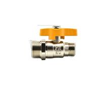 DN20 G 3/4" Male Turn To DN15 G 1/2" Male Brass Ball Valve Water Gas Oil Port Size 12mm With Yellow Handle