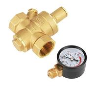 DN20 Régulateur de Pression d'Eau, Vanne de Réduction de Pression Eau Réglable, 1.6Mpa Soupape de Pression D'eau Régulateur Réducteur avec Manomètre