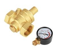 DN25 32mm Régulateur Reducteur de Pression d'eau Réglable,7.25-116 psi Vanne de réduction de pression d'eau réglable en laiton avec Manomètre Compteur de pression