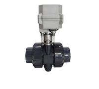 DN32 Tsaifan Valve d'eau électrique en plastique à 2 voies Vanne à bille automatique 1-1/4" Engrenages métalliques pour réservoir d'eau (NPT_AC110V TO 230V_CR303)