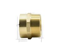 DN40 G 1-1/2" BSPP Male x 42mm Weld Socket Brass Pipe Fitting Coupler Adapter Water Gas Oil