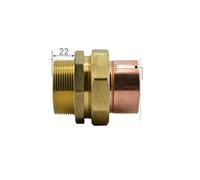 DN50 G 2" BSPP Male x Copper Inner Dia 54mm Brass Copper End Feed Fitting Union Connector Coupler Adapter Water Gas Oil