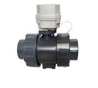 DN50 UPVC True Union Electric Ball Valve DC12 DC24V AC24V Motorized Water Valve automatic control for swimming pool water supply(NPT THREAD_DC12V_CR202(SPRING RETURN))