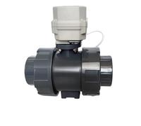 DN50 UPVC True Union Electric Ball Valve DC12 DC24V AC24V Motorized Water Valve automatic control for swimming pool water supply(BSP THREAD_DC12V_CR702)