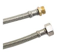 DN8 DVGW Tuyau blindé avec tressage en acier inoxydable 3/8" AG x 1/2" ÜM 1500 mm