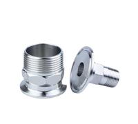 DN8 x Ferrule 25.4 304 Stainless Steel Tri Clamp Hexagon BSPT Male Threaded Ferrule Pipe Fitting