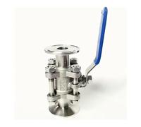 DN80 x 3.5" Tri Clamp 3-Piece Ball Shut Off Valve SUS 304 Stainless Steel Industrial