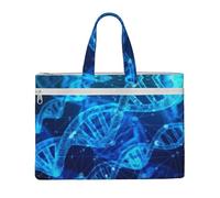DNA Chain Photo Grande pochette zippée avec poignée 38,1 x 26,7 cm, pour le transport de fichiers papier au bureau, Noir , Taille unique
