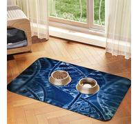 DNA Chain Photo Printed,Waterproof Pet Feeding Mat,PU Leather Placemats for Cat Dog Water Bowl,Food Mats,30x45cm