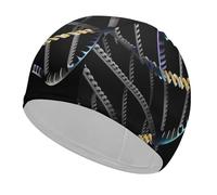 DNA Chain Photoes Bonnet de bain confortable pour la réduction de la traînée et la protection des cheveux Durable Doux Élastique Bonnet de bain Garde la coiffure inchangée pour homme et femme