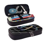 Dna Chain Photoes Étui à rabat en cuir pour cosmétiques, sac de rangement à fermeture éclair, sac de papeterie à rabat en cuir, noir, taille unique, Noir , Taille unique