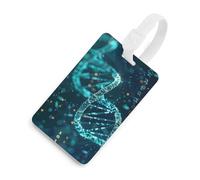 DNA Double Helix Étiquettes de bagage avec carte d'identité, étiquettes de sac de voyage durables, étiquettes étanches pour valises, sacs à dos et valises de voyage, style blanc