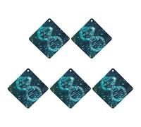 DNA Double Helix Lot de 5 feuilles d'encens parfumées à suspendre pour voiture, maison, voiture, décoration intérieure Motif losange Blanc
