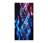 DNA Genetic Helix Couverture de porte d'entrée Bannière de bienvenue Grande toile de fond amusante pour suspendre à l'intérieur et à l'extérieur et bon cadeau de printemps pour les amis