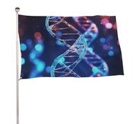 DNA Genetic Helix Drapeau 61 x 88,9 cm Extérieur Double Face Drapeaux de Jardin Bienvenue, Bannière Décoration pour Cour, Porche Pelouse