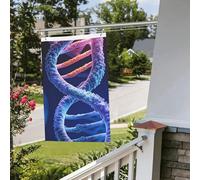DNA Genetic Helix Drapeau 61 x 91 cm pour extérieur et intérieur - Pour le printemps, l'été, l'automne, l'hiver - Drapeaux de jardin avec œillets verticaux double face pour décorations de cour