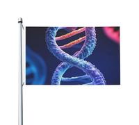 DNA Genetic Helix Drapeau 9,1 x 1,5 m pour extérieur et intérieur - Drapeau de jardin avec œillets double face pour décorations de cour