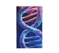 Dna Genetic Helix Drapeau double face avec drapeau de bienvenue en laiton pour cour, porche, pelouse - 0,9 x 1,5 m