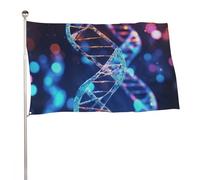 DNA Genetic Helix Drapeau double face pour jardin, cour, porche, pelouse - 88,9 x 150 cm