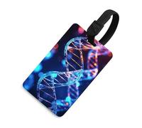 DNA Genetic Helix Étiquette de bagage personnalisée en TPU pour valise, sac à dos, boîte à outils, noir, taille unique, étiquette de bagage