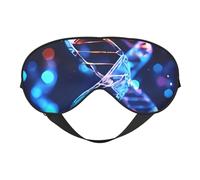 DNA Genetic Helix Masque de sommeil double face en soie avec blocage de la lumière réglable pour les yeux pour voyage, homme et femme, bandeau doux et confortable, 20 x 10 cm