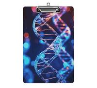 DNA Genetic Helix Porte-bloc avec clip bas en acrylique pour bureau 8,5 x 12,5 cm Format A4 Porte-bloc résistant aux chocs avec trou de suspension pour salle de classe et fournitures