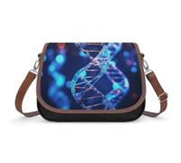 DNA Genetic Helix Sac à bandoulière en cuir PU de grande capacité pour femme