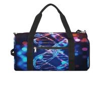 DNA Genetic Helix Sac de gym pour homme et femme avec compartiment à chaussures réutilisable Taille unique, Hélix génétique ADN, Taille unique