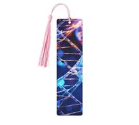 DNA Genetic Marque-pages en bois d'hélix pour les amateurs de livres, fait à la main avec pompons colorés, marque-page imprimés double face, accessoires de livre artistique, cadeau pour homme et femme