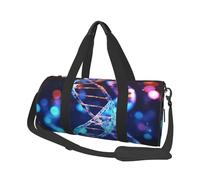 DNA Genetic Sac de voyage avec poche et sangle réglable Motif hélix Grand sac de sport tendance pour homme et femme Noir Taille unique, Noir , Taille unique, Mode