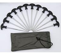 DNA Leisure Carp-Corner 12 Bivvy T - Bivvy Tent Brolly Pegs avec Poche 21 cm Toile heringe Sardines à Ongles erdnägel Pêche Camping