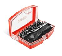 DNA MOTORING TOOLS-00417 Lot de 22 mini clés à cliquet avec barre d'extension à dégagement rapide de 60 mm, 20 embouts CRV