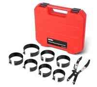 DNA MOTORING Tools-00537 Kit de compresseur de segment de piston avec pince de compression et 7 segments de piston (2-7/8" - 4-5/8") pour voiture, camion et moto