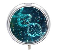 DNA Pilulier double hélix rond mignon portable pour médicaments comprimés vitamines organisateur pour poche de sac à main