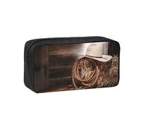 DNBCLEZK American West Rodeo Trousse simple grande capacité avec impression complète, tissu Oxford 600D, durable, robuste, fermeture éclair lisse, porte-stylo pour l'école, le bureau, les voyages