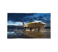 DNBCLEZK Avion dans la lumière du soir Serviette en polycoton 69,5 x 40,6 cm, impression sur un seul côté, fibre ultra fine sur le devant et boucle en coton, séchage rapide, absorbante