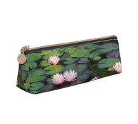 DNBCLEZK Belle trousse à crayons triangulaire en cuir de qualité supérieure, fermeture éclair lisse, tirette en métal durable, imprimé complet, organiseur de papeterie pour l'école et le bureau, blanc