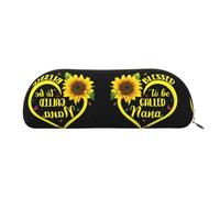 DNBCLEZK Blessed to Be Called Trousse à crayons en cuir pour filles et garçons, motif tournesol mignon, trousse de rangement personnalisée, doré, Taille unique, Organiseur de sac