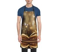 DNBCLEZK Book Under The Light Tablier imperméable pour adulte avec poches, impression sur un seul côté, attaches réglables au niveau du cou et de la taille, tissu polyester durable pour la cuisine