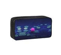DNBCLEZK Bright Lotus Trousse simple grande capacité avec impression complète, tissu Oxford 600D, durable, robuste, fermeture éclair lisse, porte-stylos pour l'école, le bureau, les voyages