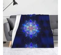 DNBCLEZK Couverture polaire en flanelle ultra douce, légère et chaude, anti-boulochage, parfaite pour canapé, camping, voyage, motif fleur de lotus bohème 152,4 x 127 cm