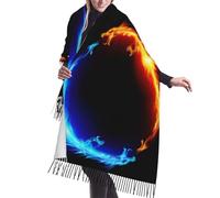 DNBCLEZK Fire And Ice Dragons Écharpe de luxe imitation cachemire avec franges 196 x 68 cm