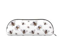 DNBCLEZK Funny Bees Trousse semi-circulaire en cuir PVC avec doublure en polyester Motif imprimé, doré, One Size, Organiseur de sac
