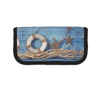 DNBCLEZK Grande trousse à crayons en toile avec imprimé complet et bordure noire, organiseur de trousse de maquillage multifonction, double fermeture éclair (19 x 9 x 5 cm)