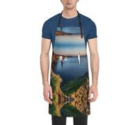 DNBCLEZK Ireland Outdoors County Clare The Cliffs Tablier imperméable pour adulte avec poches, imprimé sur un seul côté, attaches réglables au niveau du cou à la taille, tissu polyester durable pour